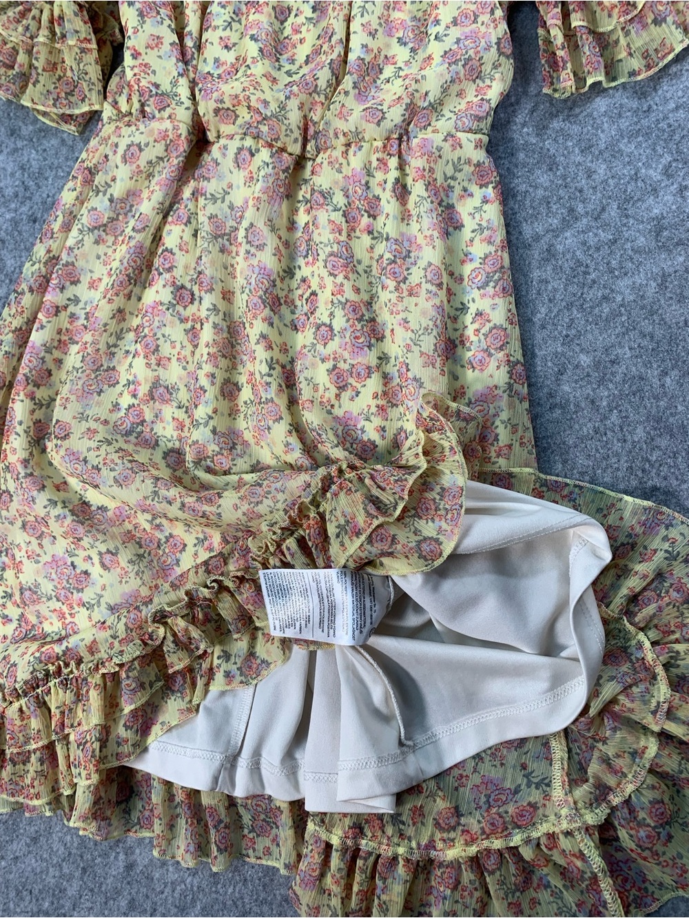 ClockHouse ' Yellow Floral Ruffle Off-Shoulder Dress - Picture 7 of 13